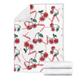 Hand Drawn Cherry Pattern Premium Blanket
