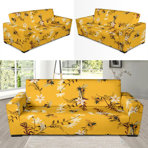 Bee Flower Pattern Sofa Slipcover