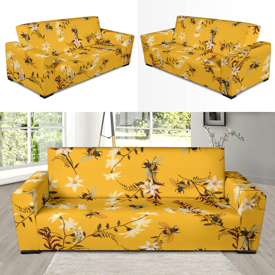 Bee Flower Pattern Sofa Slipcover