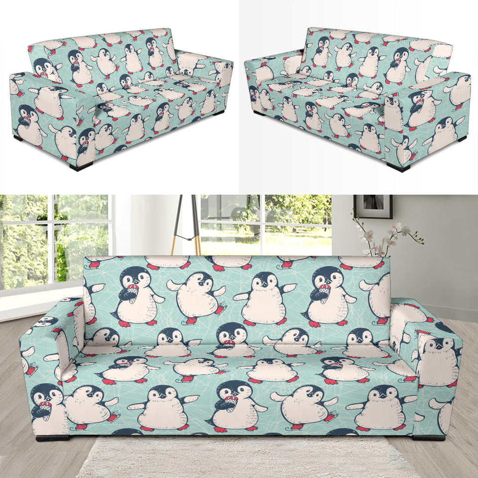 Cute Penguin Pattern Sofa Slipcover