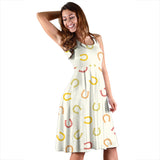 Horseshoes Pattern Print Design 02 Sleeveless Midi Dress