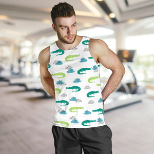 watercolor crocodile pattern Men Tank Top