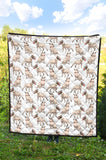 Bull Terrier Pattern Print Design 04 Premium Quilt