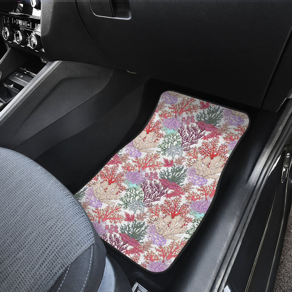 Coral Reef Pattern Print Design 03 Front and Back Car Mats