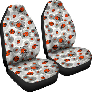 Ladybug Pattern Print Design 05 Universal Fit Car Seat Covers