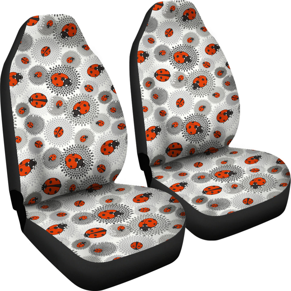 Ladybug Pattern Print Design 05 Universal Fit Car Seat Covers