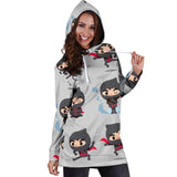 Cute Ninja Pattern Women'S Hoodie Dress