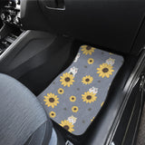 Cute Hamster Sunflower Pattern Background Front And Back Car Mats