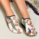 Peacock Tropical Flower Pattern Aqua Shoes