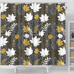 Beautiful Gold Autumn Maple Leaf Pattern Shower Curtain Fulfilled In US