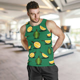 Durian pattern green background Men Tank Top