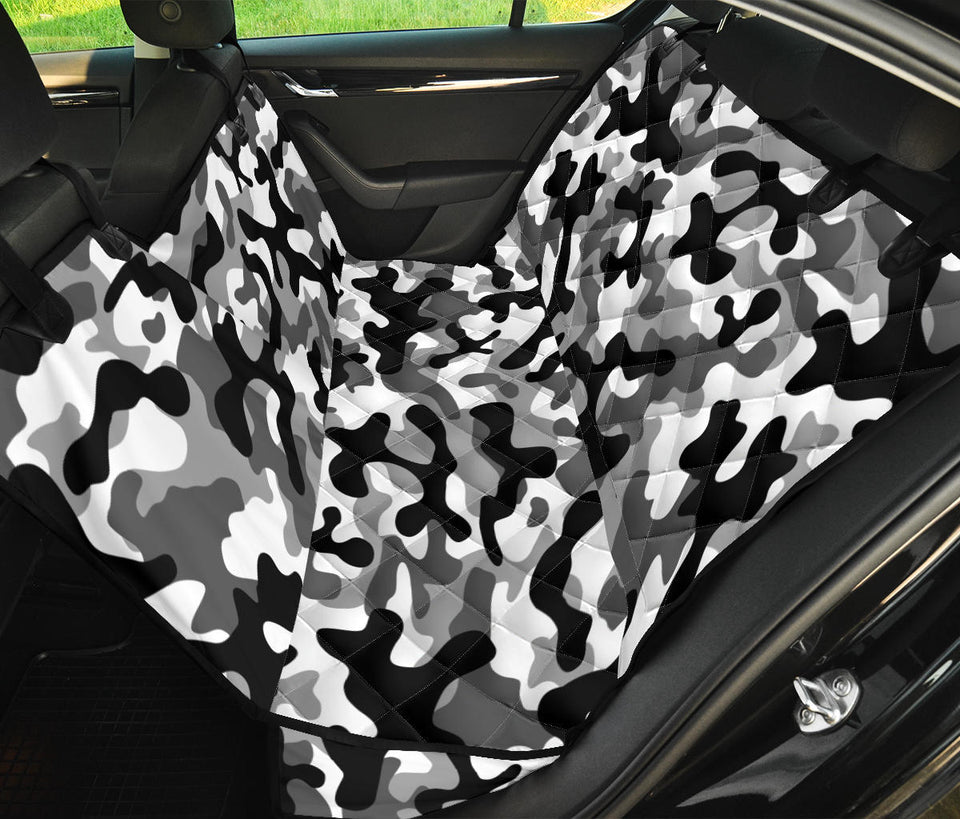Black White Camo Camouflage Pattern Dog Car Seat Covers