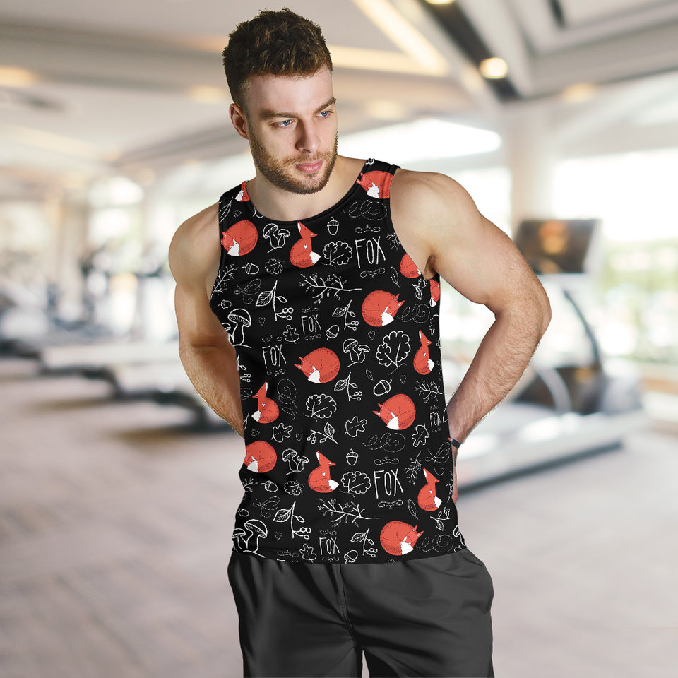fox sleeping fox pattern Men Tank Top