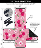 cherry flower pattern pink background Chair Cover Protector