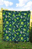Lime Ice Flower Pattern Premium Quilt