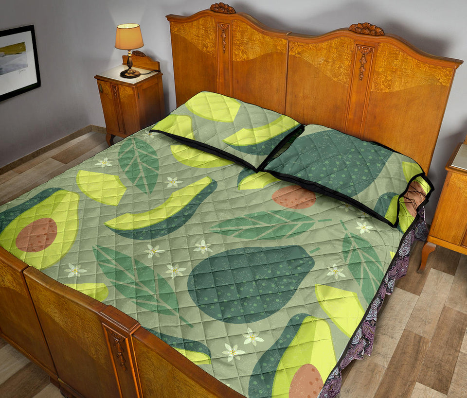 Avocado pattern Quilt Bed Set