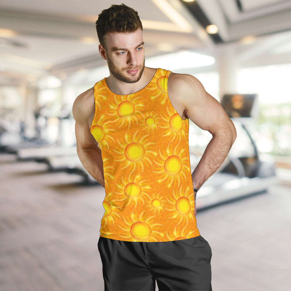 Sun orange background Men Tank Top