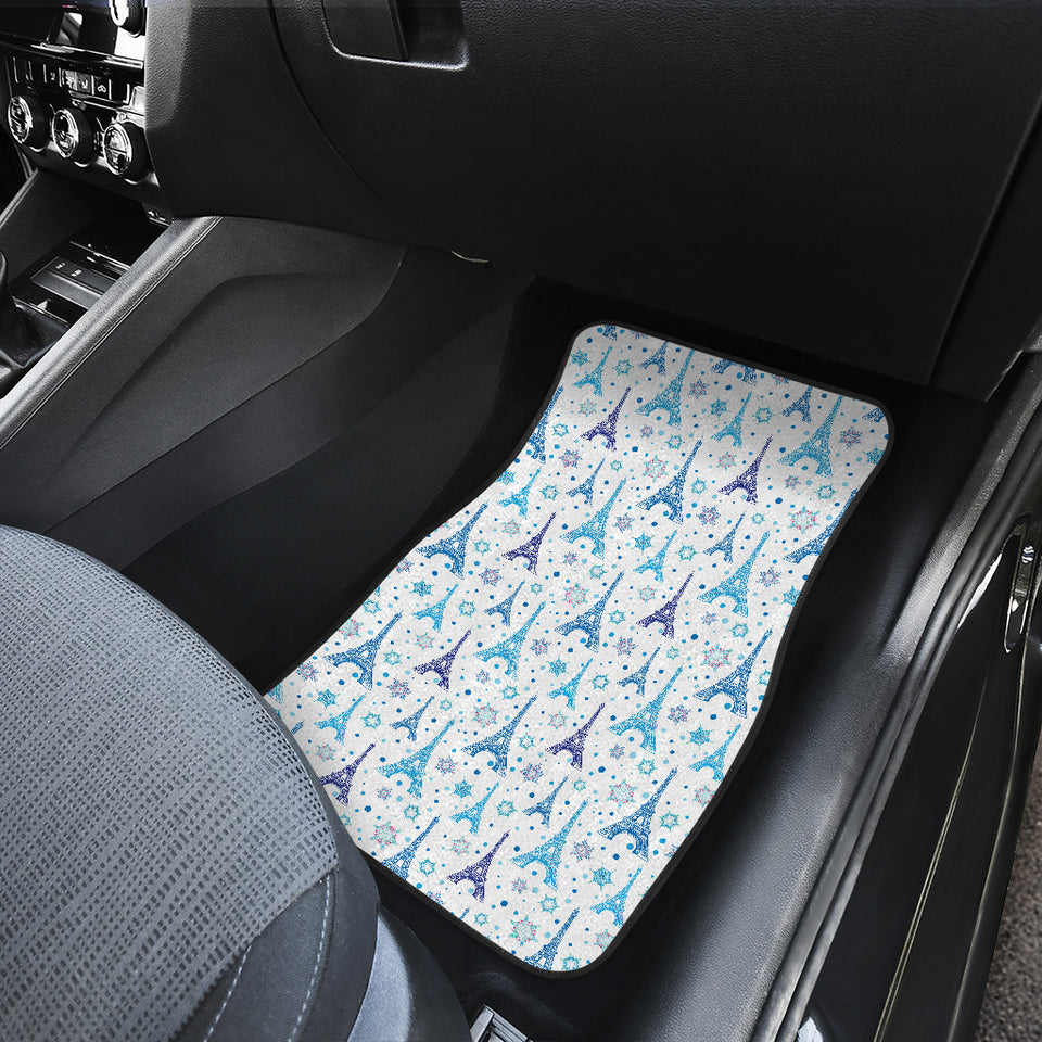 Eiffel Tower Pattern Print Design 01 Front Car Mats