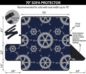 nautical steering wheel design pattern Sofa Cover Protector