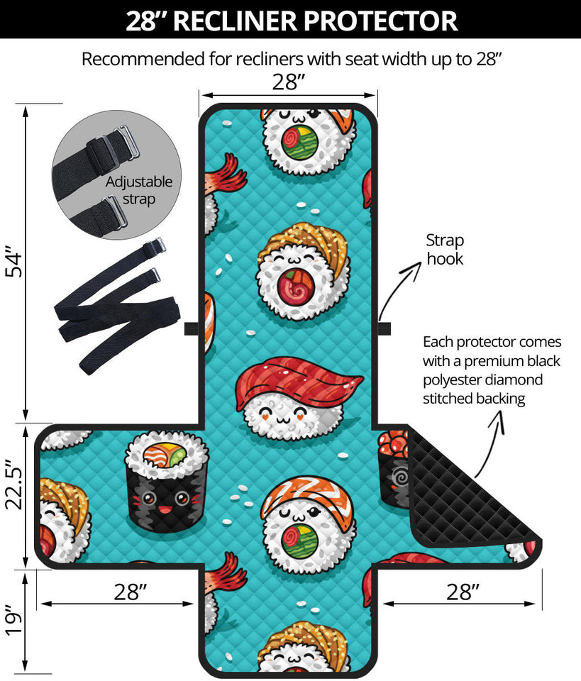 Cute sushi pattern Recliner Cover Protector