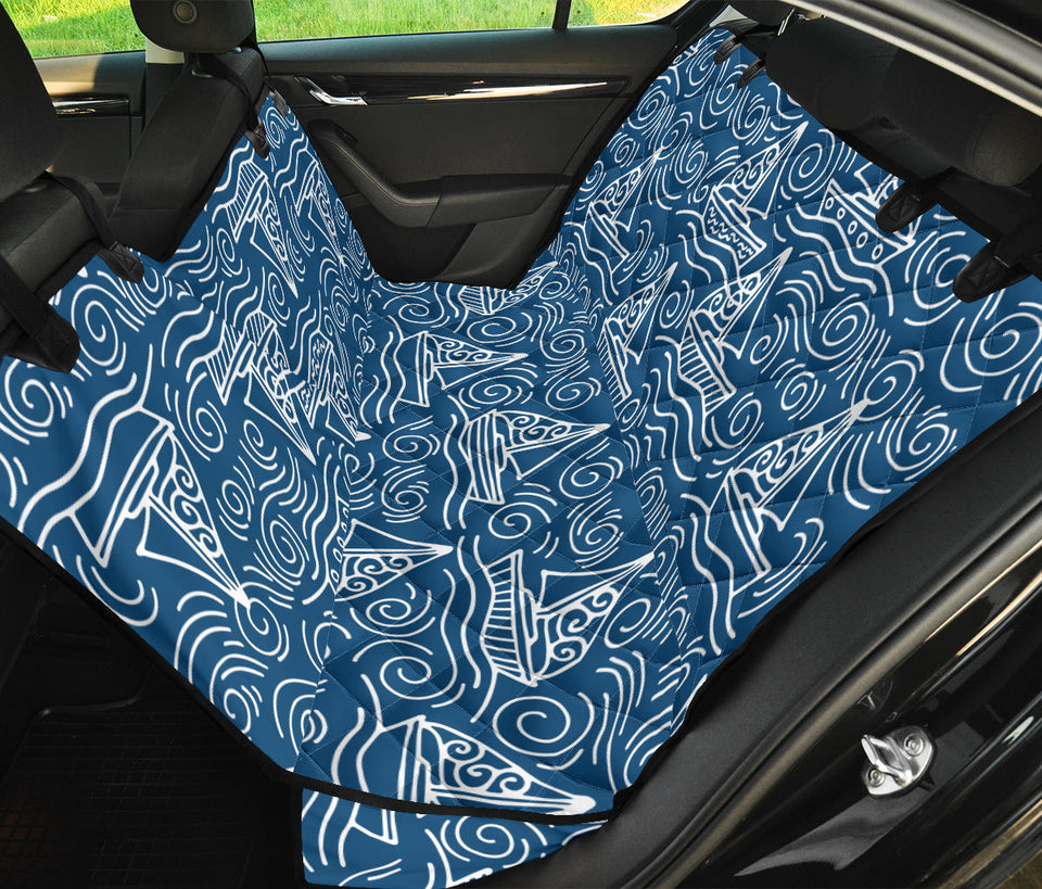 Hand Drawn Sailboat Pattern Dog Car Seat Covers