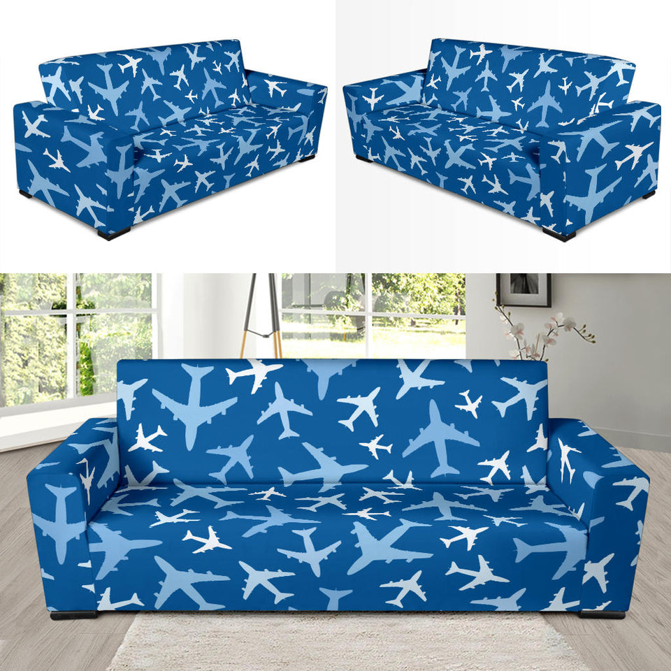 Airplane Pattern In The Sky Sofa Slipcover