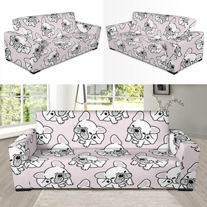 Cute French Bulldog Pattern Sofa Slipcover