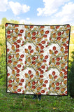 Red Tulips And Daffodils Pattern Premium Quilt