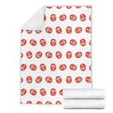 Daruma Japanese Wooden Doll Pattern Premium Blanket