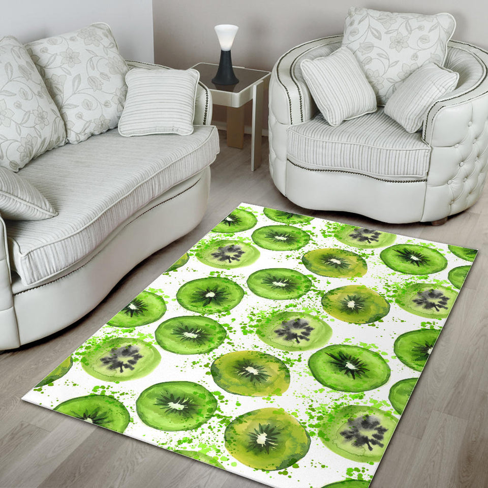 Watercolor Kiwi Pattern Area Rug