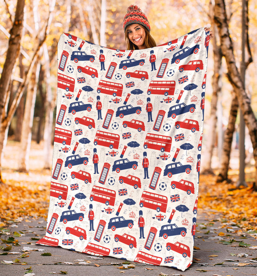 British Pattern Print Design 03 Premium Blanket