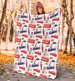 British Pattern Print Design 03 Premium Blanket