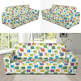 Chemistry Periodic Table Pattern Print Design 05 Sofa Slipcover