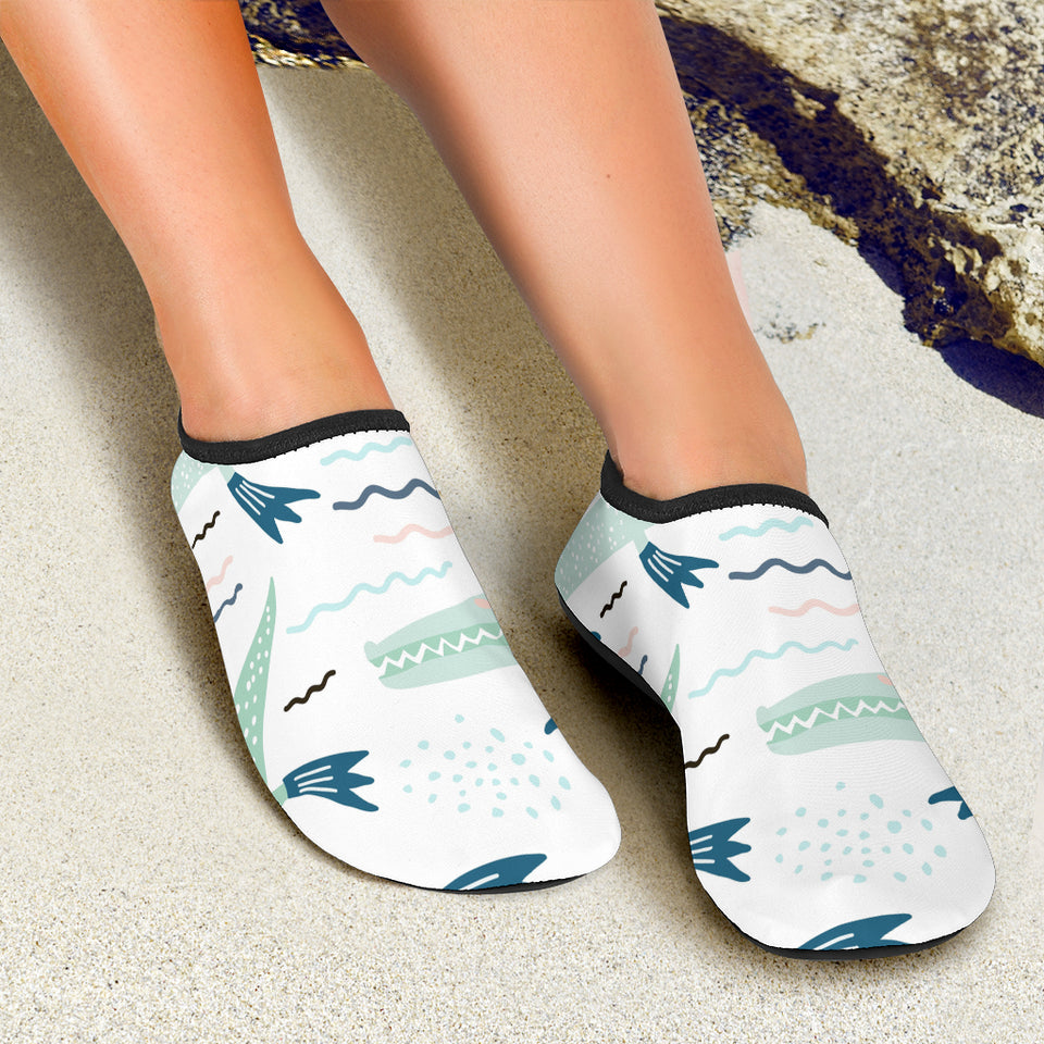 Crocodile Diver Pattern Aqua Shoes