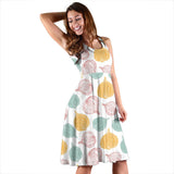 Colorful Onions White Background Sleeveless Midi Dress