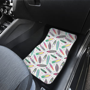 Surfboard Pattern Print Design 04 Front and Back Car Mats