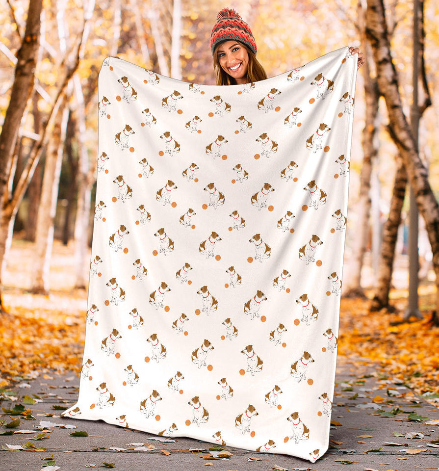 Jack Russel Pattern Print Design 05 Premium Blanket