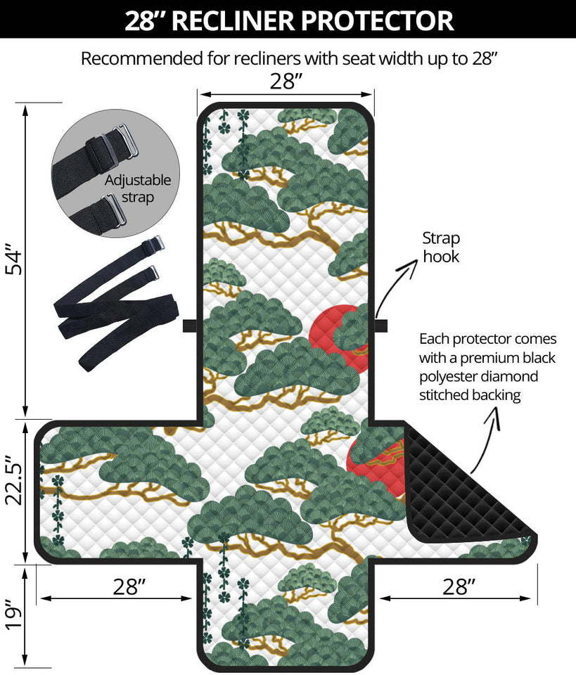 Bonsai red sun japanese pattern Recliner Cover Protector