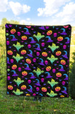 Colorful Halloween Background Premium Quilt