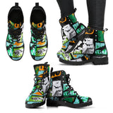 Dinosaurs Print Pattern Leather Boots