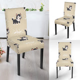 Cute Siberian Husky Dining Chair Slipcover