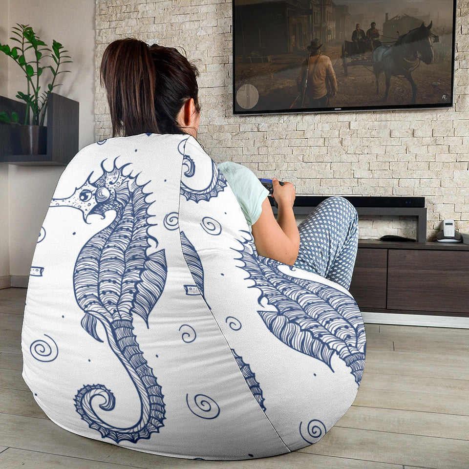 Seahorse Pattern Background Bean Bag Cover