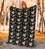 Hummingbird Pattern Print Design 03 Premium Blanket