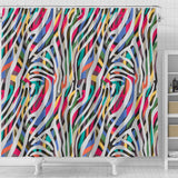 Colorful Zebra Skin Pattern Shower Curtain Fulfilled In US