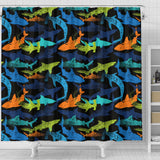 Colorful Shark Shower Curtain Fulfilled In US