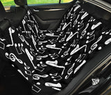 Saxophone Music Notes Treble Clef Black White Theme Dog Car Seat Covers