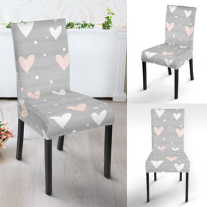 Heart Pattern Gray Background Dining Chair Slipcoverà¸Œ