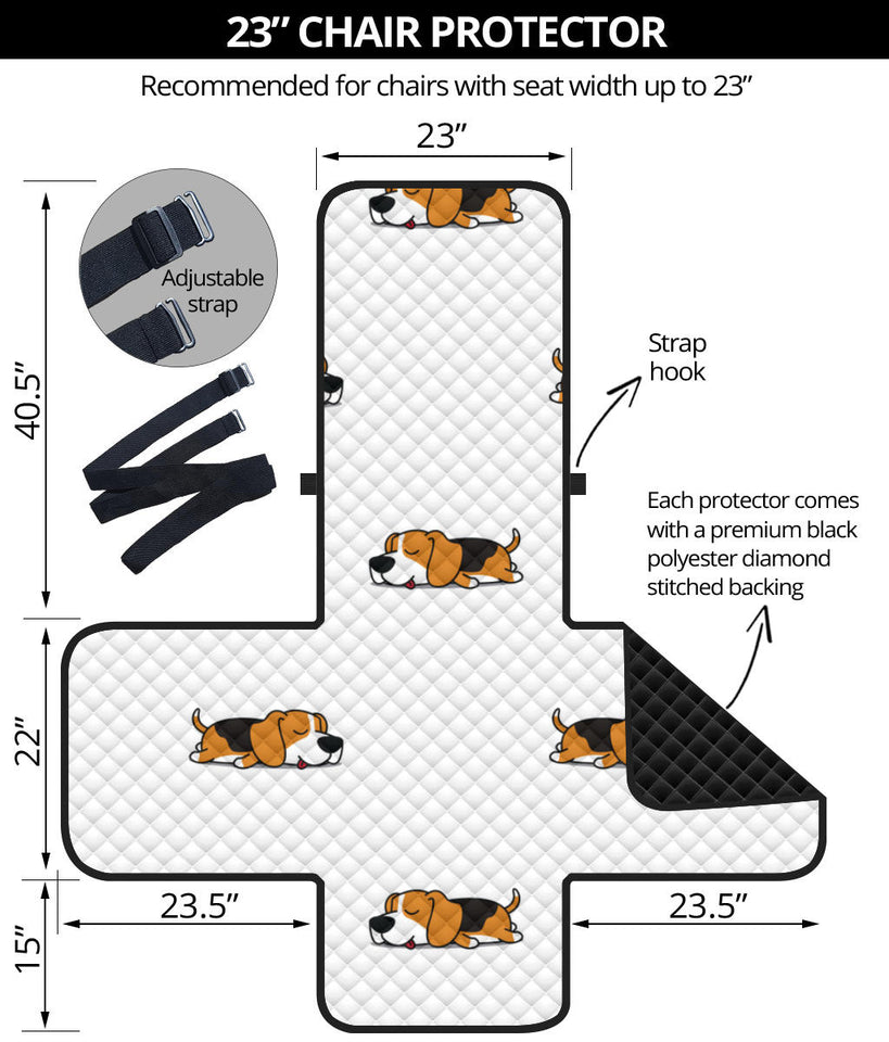 Cute beagle dog sleeping pattern Chair Cover Protector