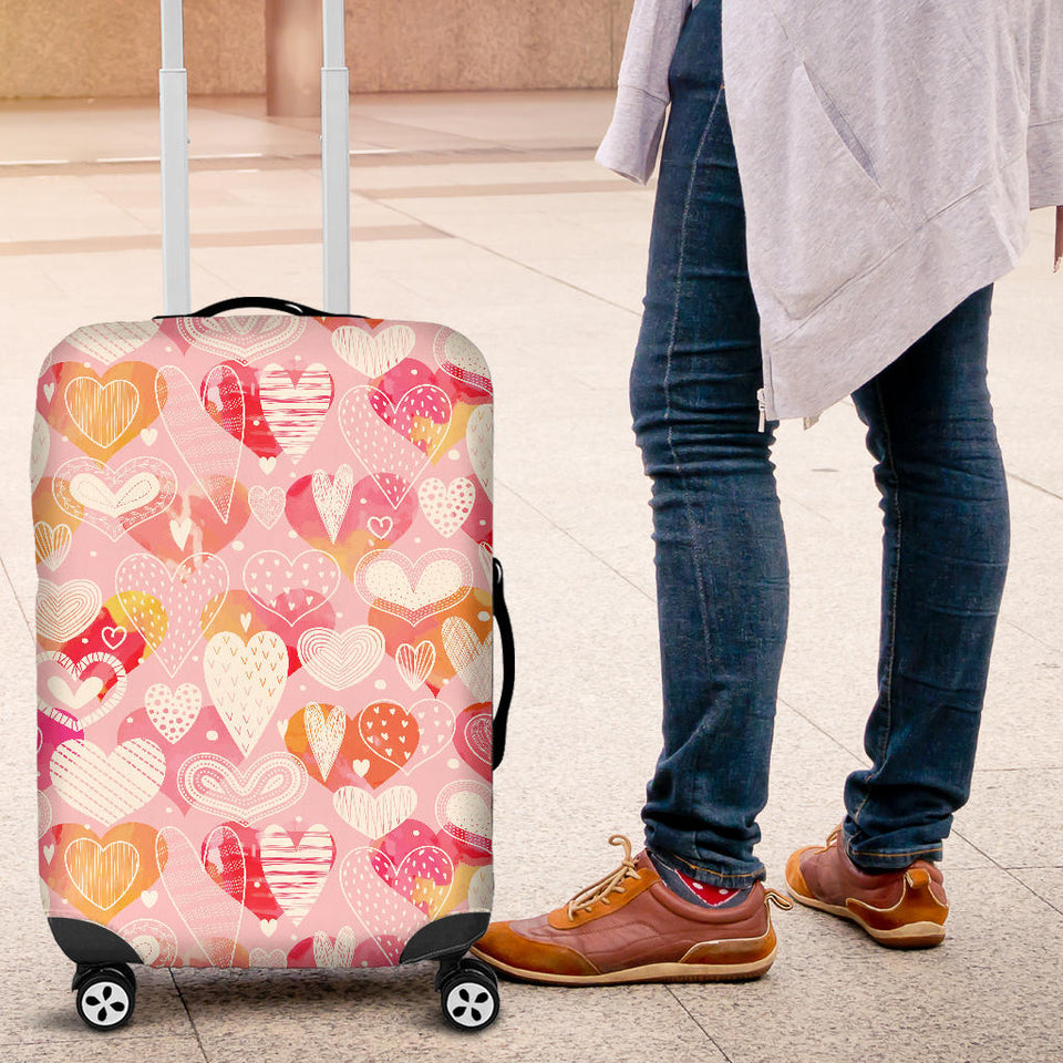 Hand Drawn Heart Design Pattern Luggage Covers