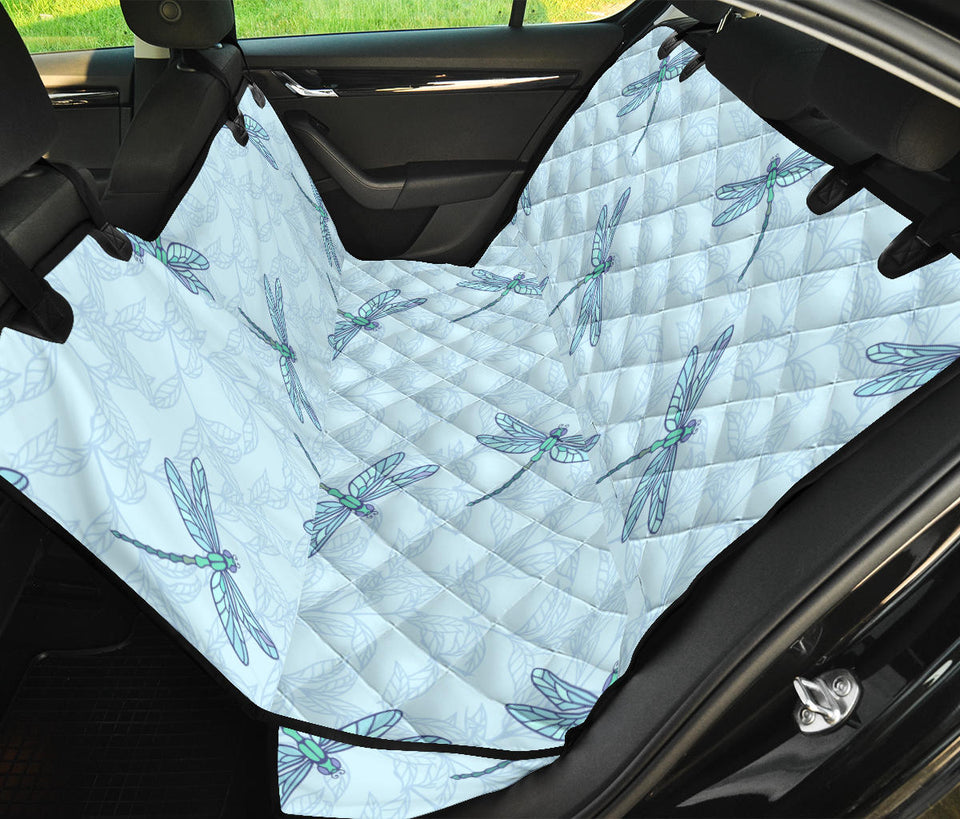 Dragonfly Pattern Blue Background Dog Car Seat Covers
